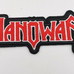 Червена бродирана нашивка Manowar тип лого