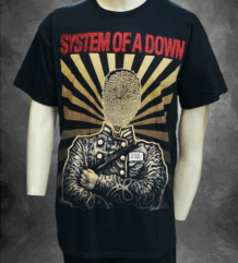 Черна тениска System Of A Down Fingerprint Soldier