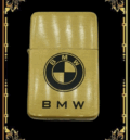 Метална златиста запалка с черно лого на BMW