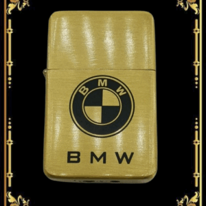 Метална златиста запалка с черно лого на BMW