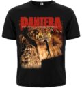 Лице на черна рок тениска Pantera Great Southern Trendkill с гърмяща змия и червено лого