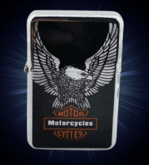 Метална бензинова запалка Harley-Davidson с орел и мотоциклети