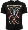 Черна блек метъл тениска Baphomet Satanic Ritual с глава на козел и обърнат пентаграм