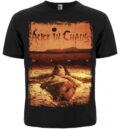 Лице на черна рок тениска на Alice in Chains с обложката на албума Dirt в оранжево