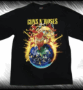 Предна част на черна oversize рок тениска Guns N' Roses с цветна графика Appetite for Destruction