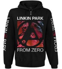 Мъжки черен суичер с цип Linkin Park From Zero предна част с лого и графични ръкави