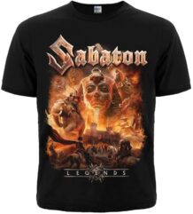 Лице на памучна метъл тениска на Sabaton с детайлна щампа Legends и египетски мотиви