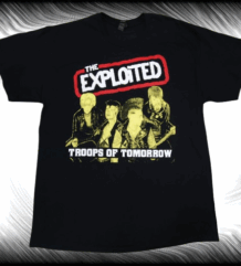 Черна тениска с класическа пънк щампа на групата The Exploited от албума "Troops Of Tomorrow".