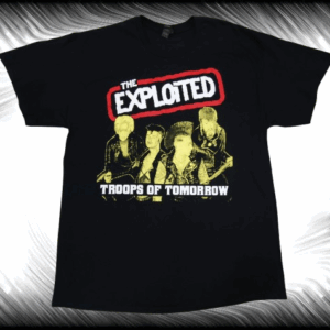 Черна тениска с класическа пънк щампа на групата The Exploited от албума "Troops Of Tomorrow".