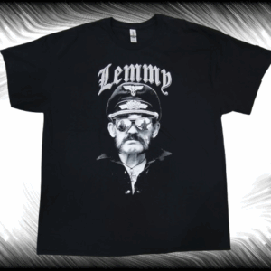 Черна тениска с портрет на Леми от Motorhead