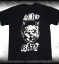 Черна тениска с щампа с логото на Acid Bath.