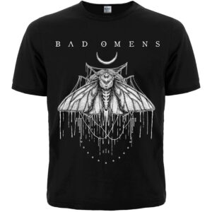 Мъжка тениска Bad Omens с принт на нощен молец и полумесец