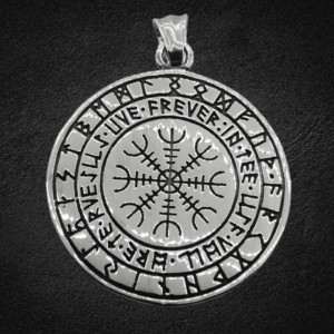 Кръгъл медальон Викинг Берсерк от стомана - Hover Image