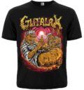 Тениска Gutalax goregrind дизайн с брутална илюстрация и prison сцена върху черен фон