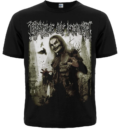 Предна част на черна блек метъл тениска Cradle of Filth с Дани Филт