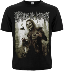 Предна част на черна блек метъл тениска Cradle of Filth с Дани Филт