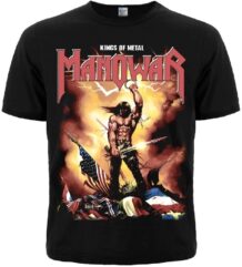 Предна част на черна метъл тениска Manowar Kings of Metal