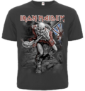 графитена тениска Iron Maiden The Trooper с щампа на Eddie отпред
